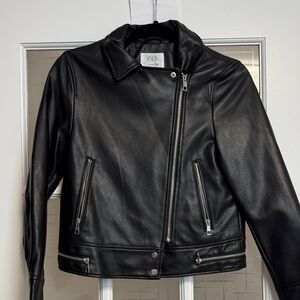 Zara Sleek Black Biker Jacket